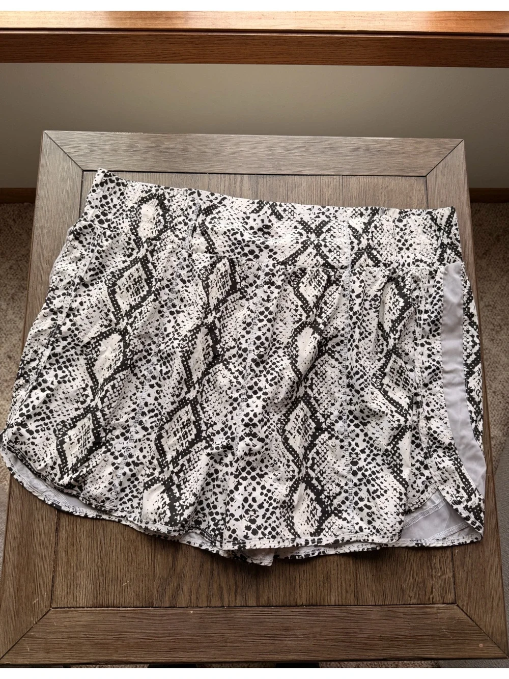 Balance Athletica Black and White Snake Print Athletic Shorts